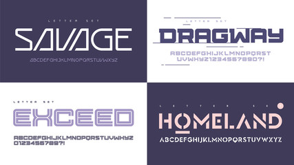 Vector modern uppercase letter sets with a different styles