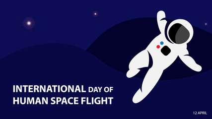 International Day of Human Space Flight. Vector illustration