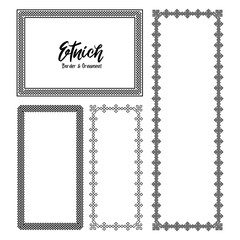 Classic Celtic Ornament Frame Vintage Border Art Decorative element vector ornament Pattern in Black and White and seamless pattern