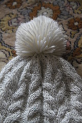 White winter warm comfortable cap