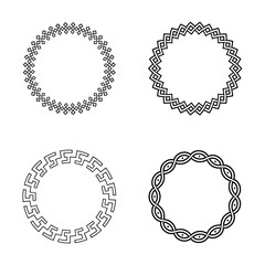 Classic Celtic Ornament Frame Vintage Border Art Decorative element vector ornament Pattern in Black and White and seamless pattern