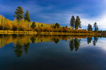 Bend Oregon in Fall - River Reflections - Deschutes River