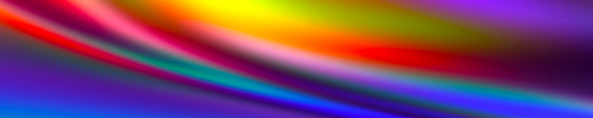 Abstract, glowing rainbow background. Horizontal banner. Vibrant, multicolored digital art.