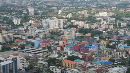 Skyscrapers and buildings in Asian capital city of Bangkok