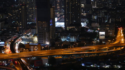 Skyscrapers and buildings in Asian capital city of Bangkok.