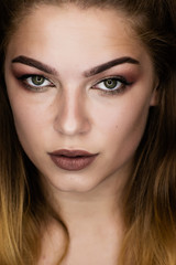 Obraz premium Girl with perfect Makeup. Beauty Fashion Model Gir.