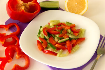 Breakfast of fresh vegetables. Vegetable salad.