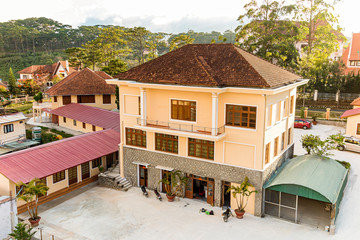 Three story cottage in Da Lat in January, Lam Dong Province, Vietnam