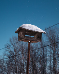 birdhouse in the snow