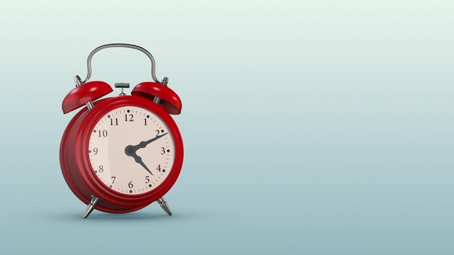 vintage alarm clock, timelapse, copy space (3d render)