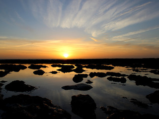 Fototapeta na wymiar Sunset on the beach