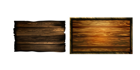 Vector realistic illustration of wooden signboard