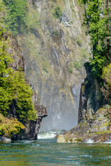 Fototapeta na wymiar Beautiful Mountain River at the Capilano Park. North Vancouver, British Columbia, Canada.