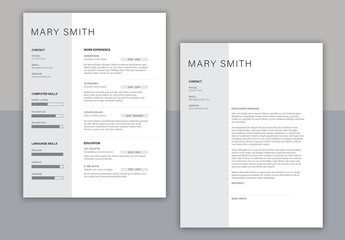 Resume Layout Set with Gray Sidebar