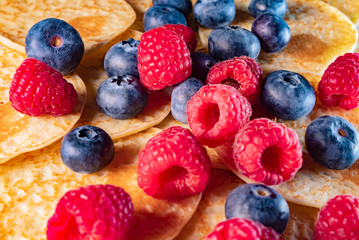 Sweet pancake with fresh fruit