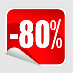 80% icon is red on a white background