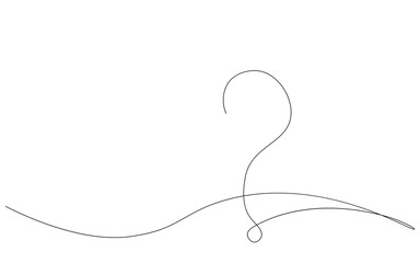 Question mark one line drawing vector illustration