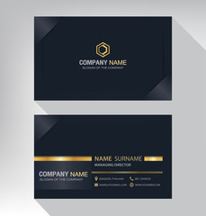 Business card in modern luxury style black and gold color