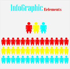 colorful infographic of human icons on a white background