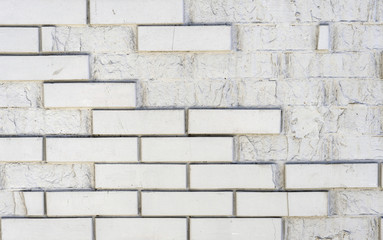 Background rough white brick wall