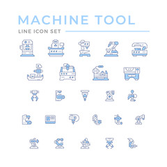 Set icons of machine tool, robotic industry
