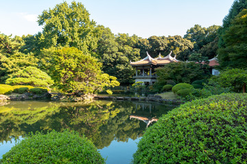 Building in a park in Tokyo, Japan