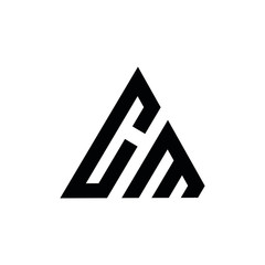 CM C M letter logo design vector