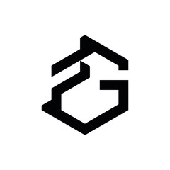 Obraz premium FG F G letter logo design vector