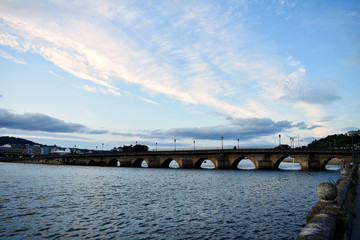 Fototapeta na wymiar The bridge of Mercy in the city of Viveiro, Lugo, Galicia. Spain. Europe. September 30, 2019