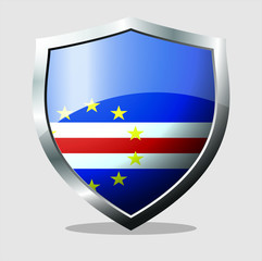Cape Verde state flag shield icon with a white background