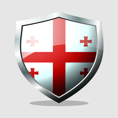 georgia country flag shield icon with white background