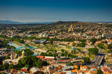 The tourist and historical center of Tbilisi, Georgia.