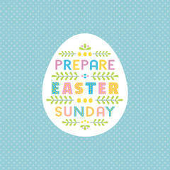 Happy Easter fancy hand drawn flat color vector