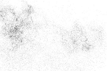Black Grainy Texture Isolated On White Background. Dust Overlay. Dark Noise Granules. Digitally Generated Image. Vector Design Elements, Illustration, Eps 10.