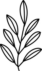 Abstract doodle single floral element for decoration patterns, wrapping paper, wallpaper, cards, invitations, packing boxes, bouquets. Isolated on white background. Vector stock illustration.