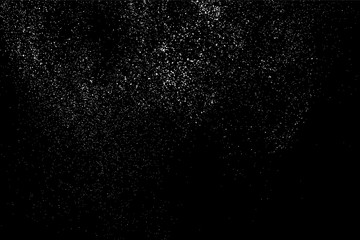 Obraz premium White Grainy Texture Isolated On Black Background. Dust Overlay. Light Coloured Noise Granules. Snow Vector Elements. Digitally Generated Image. Illustration, Eps 10.
