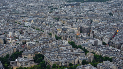 Fototapeta na wymiar Paris, France. View of the city from the Eiffel Tower at dusk.