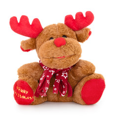Smiling christmas reindeer plush toy with 