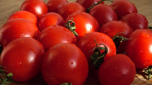 Cherie's tomatoes. Shooting in the movement.