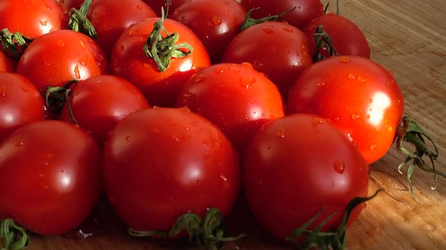 Cherie's tomatoes. Shooting in the movement.
