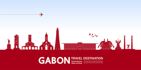 Gabon travel destination grand vector illustration. 