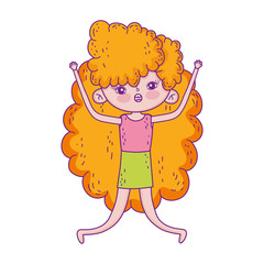 happy little girl infant children cartoon character