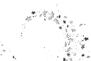 Obraz premium Silver volumetric star-confetti