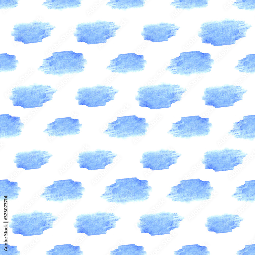 Aufkleber watercolor abstract backdrop. modern watercolor seamless pattern with blue clouds on colorful backgr