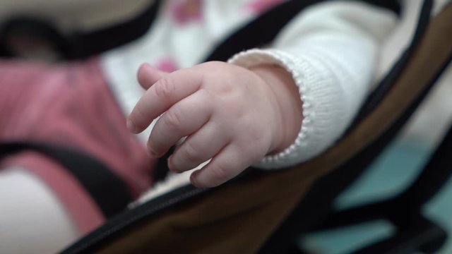 Close up on a baby's beautiful hand