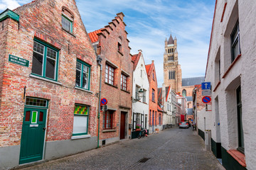 St. Salvator's Cathedral and old town streets, Bruges, Belgium