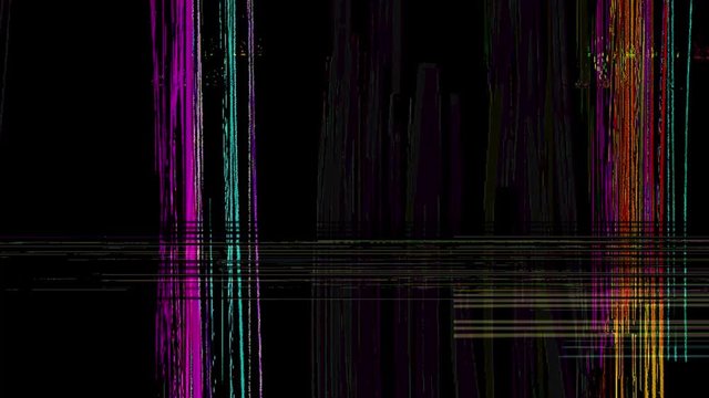 Glitch RGB Distorted Digital Data Error Overlay with freezing