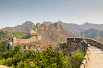Fototapeta na wymiar The Great Wall of China. A remote and non touristic part ot the great wall heritage