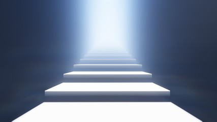 Staircase To The Sky Door, 3d illustration