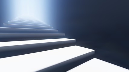 Staircase To The Sky Door, 3d illustration